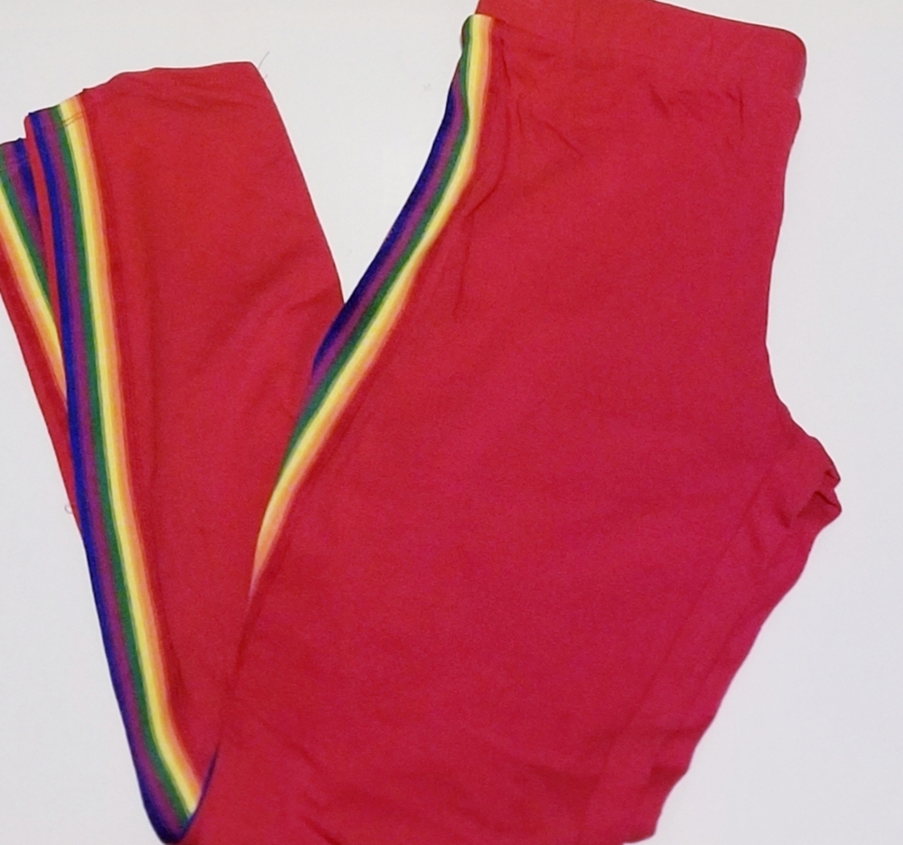Women's Heart & Hips Red Leggings Size Large